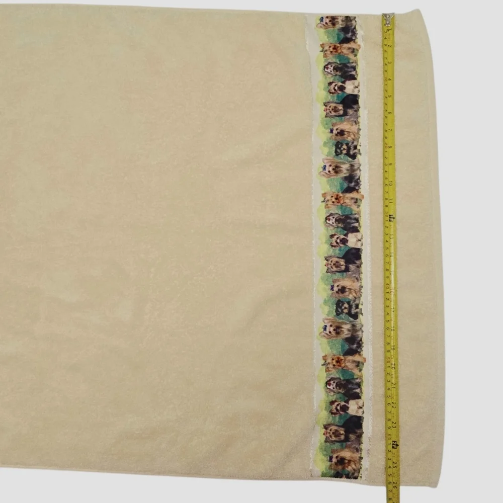 Vtg Danbury Mint Yorkshire Terrier Bath Towels Set of 2 100% Cotton Yorkie Dogs